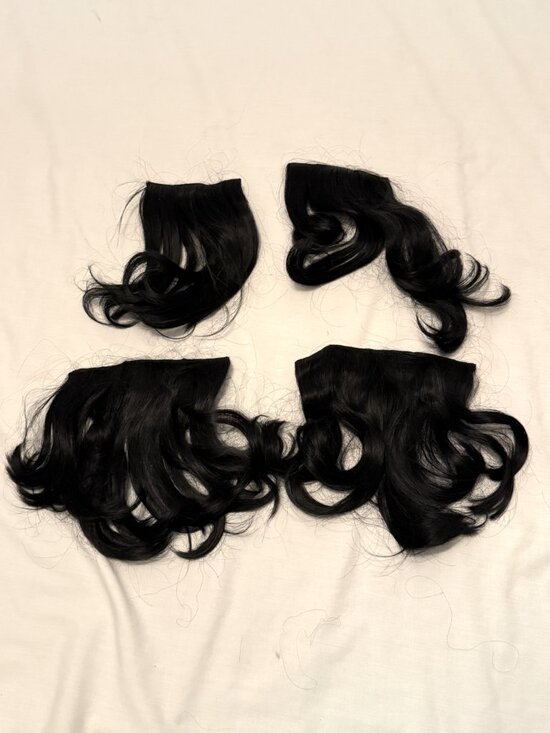 LOT OF 8 Hair Extensions NEW / USED Hiara Halo Black Short to Long Silky main image 4